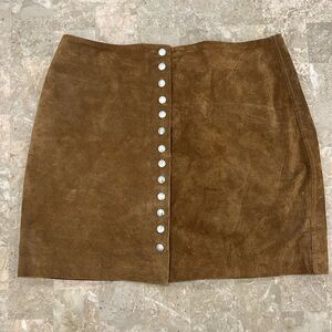 Suede snap mini skirt size 29 from blanknyc